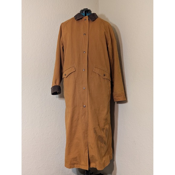 L.L. Bean Jackets & Blazers - L.L. Bean Womens‎ Small Vintage Made in USA Canvas Long Barn Coat Brown AQ41